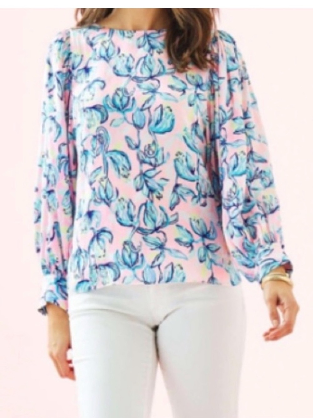 NWOT Lilly Pulitzer Maisel Top featuring a long-sleeve design - Picture 2 of 9